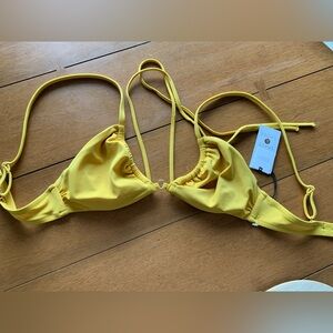 New Shade & Shore Yellow Strappy Bikini Top